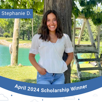 April 2024 Scholarship Winner Instagram Post- Stephanie D.