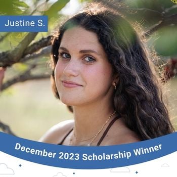 December 2023 Scholarship Winner Instagram Post- Justine S.