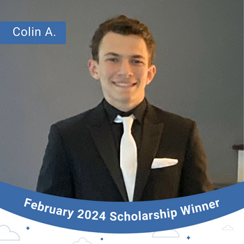 February 2024 Scholarship Winner Instagram Post- Colin A.