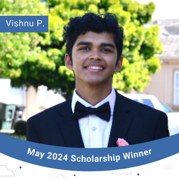 May 2024 Scholarship Winner Instagram Post- Vishnu P.