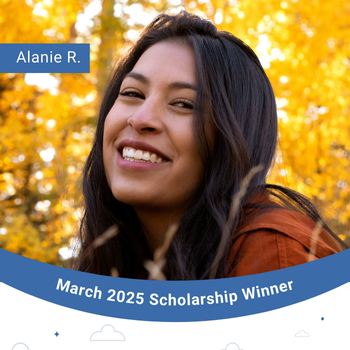 March 2025 Scholarship Winner Instagram Post- Alanie R.