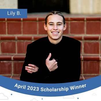 April 2023 Scholarship Winner Instagram Post- Lily B.