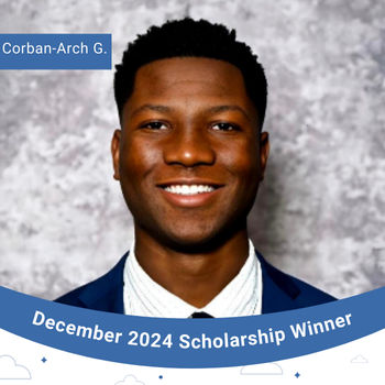 December 2024 Scholarship Winner Instagram Post- Corban-Arch G.