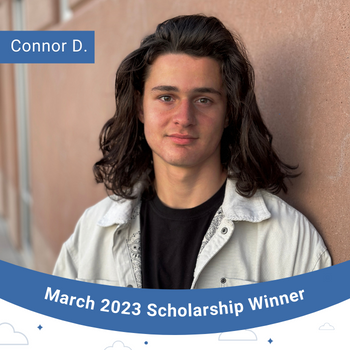 March 2023 Scholarship Winner Instagram Post- Connor D.